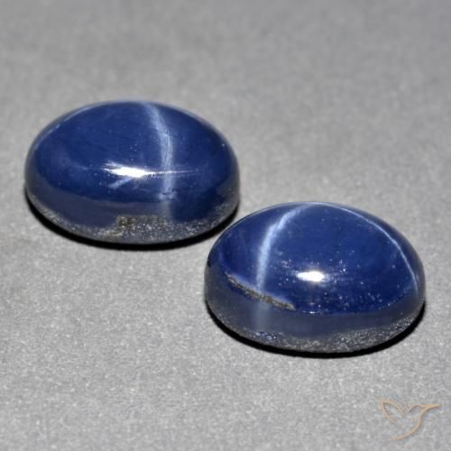 Gemas de zafiro estrella azul natural de 3,33 ct, corte óvalo, opaco