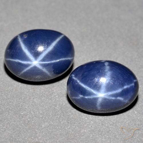 Gemas de zafiro estrella azul natural de 2,93 ct, corte óvalo, opaco
