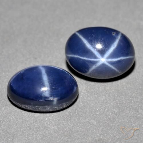 Gemas de zafiro estrella azul natural de 2,93 ct, corte óvalo, opaco