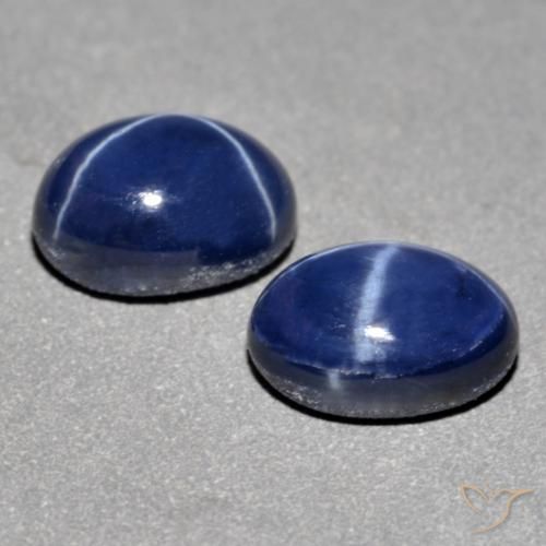 Gemas de zafiro estrella azul natural de 2,93 ct, corte óvalo, opaco