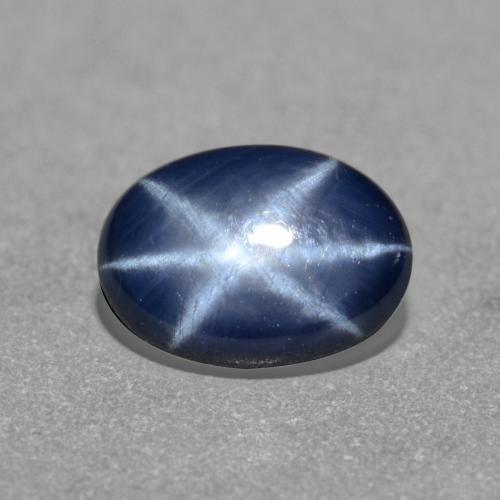 Zafiro estrella Azul oscuro natural de 0.99 ct, Corte Óvalo, Translúcido
