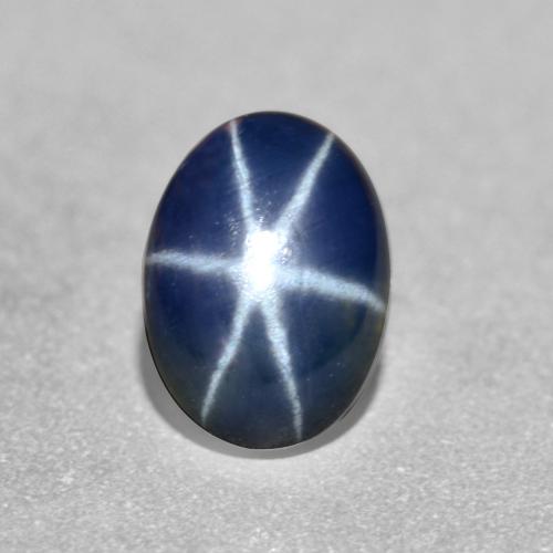 Zafiro estrella azul natural de 1,26 ct, corte óvalo, translúcido