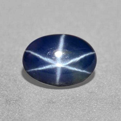 Zafiro estrella azul natural de 1,26 ct, corte óvalo, translúcido