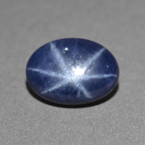 Zafiro estrella azul natural de 1,30 ct, corte óvalo, opaco
