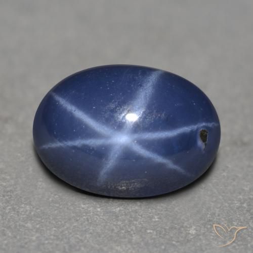 Zafiro estrella Azul marino natural de 1.25 ct, Corte Óvalo, Translúcido