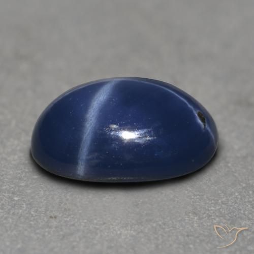 Zafiro estrella Azul marino natural de 1.25 ct, Corte Óvalo, Translúcido
