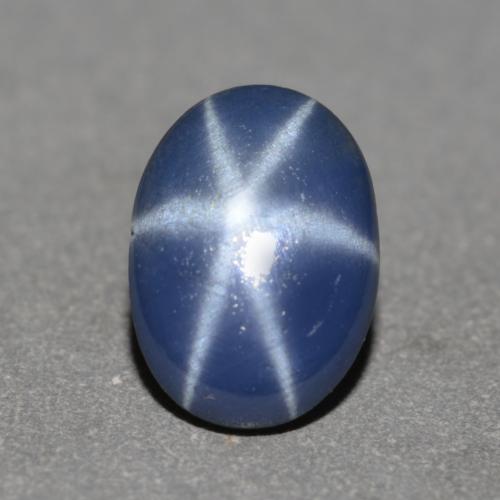 Zafiro estrella azul natural de 0,72 ct, corte óvalo, translúcido