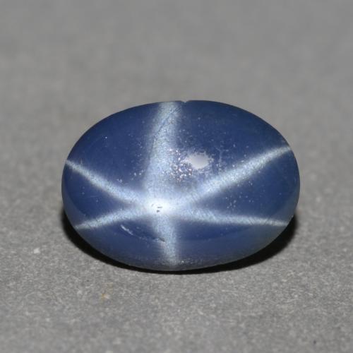 Zafiro estrella azul natural de 0,72 ct, corte óvalo, translúcido