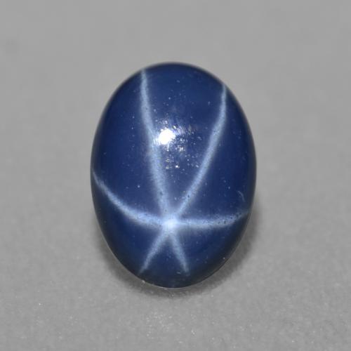 Zafiro estrella azul natural de 0,89 ct, corte óvalo, translúcido