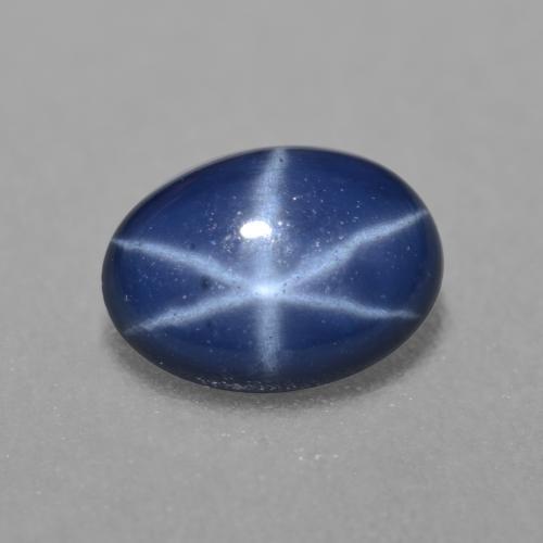 Zafiro estrella azul natural de 0,89 ct, corte óvalo, translúcido