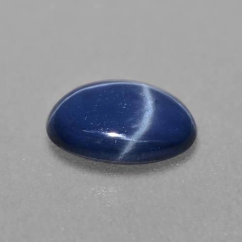 Zafiro estrella azul natural de 0,89 ct, corte óvalo, translúcido
