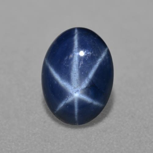 Zafiro estrella azul natural de 0,84 ct, corte óvalo, translúcido