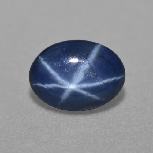 Zafiro estrella azul natural de 0,84 ct, corte óvalo, translúcido