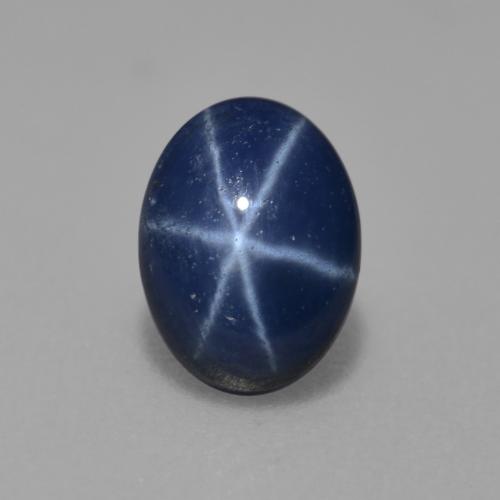Zafiro estrella Azul real natural de 0.92 ct, Corte Óvalo, Translúcido
