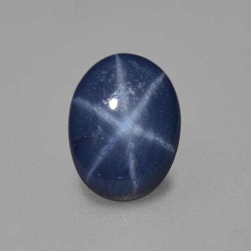 Zafiro estrella Azul real natural de 0.78 ct, Corte Óvalo, Translúcido