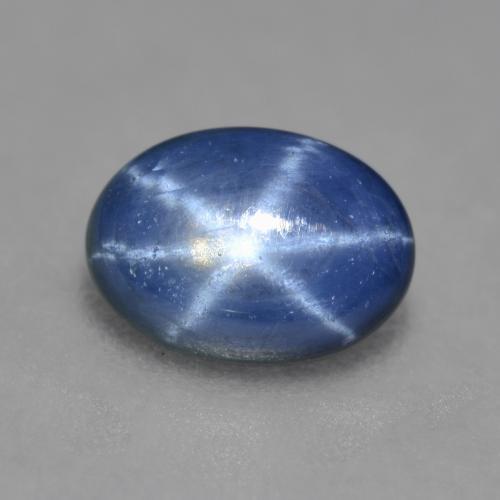 Zafiro estrella Azul oscuro natural de 0.96 ct, Corte Óvalo, Translúcido