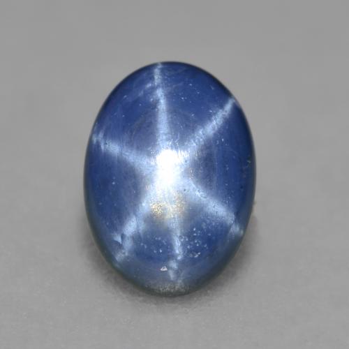 Zafiro estrella Azul oscuro natural de 0.96 ct, Corte Óvalo, Translúcido