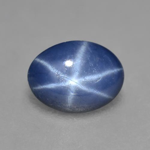 Zafiro estrella azul natural de 0,88 ct, corte óvalo, translúcido