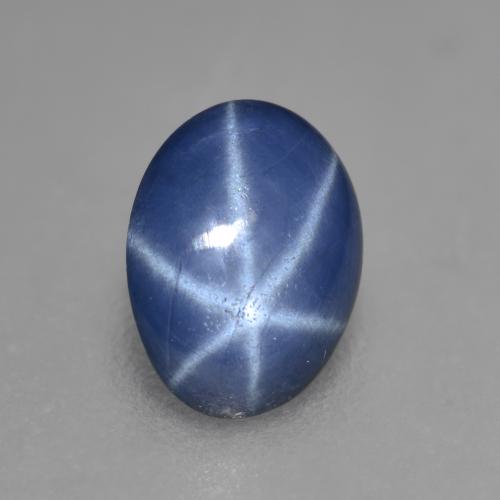 Zafiro estrella azul natural de 0,88 ct, corte óvalo, translúcido