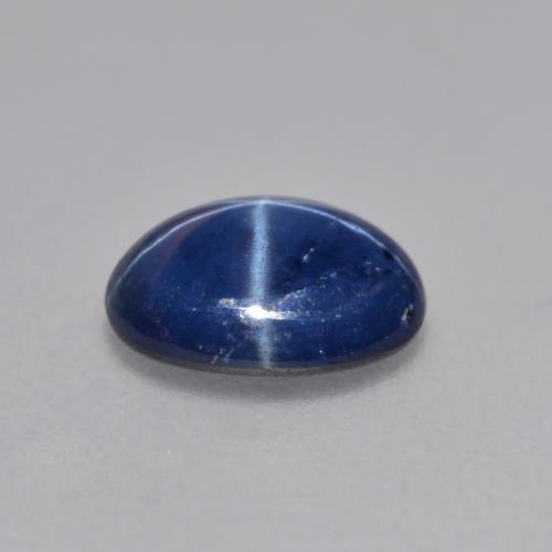 Zafiro estrella Azul oscuro natural de 0.99 ct, Corte Óvalo, Opaco