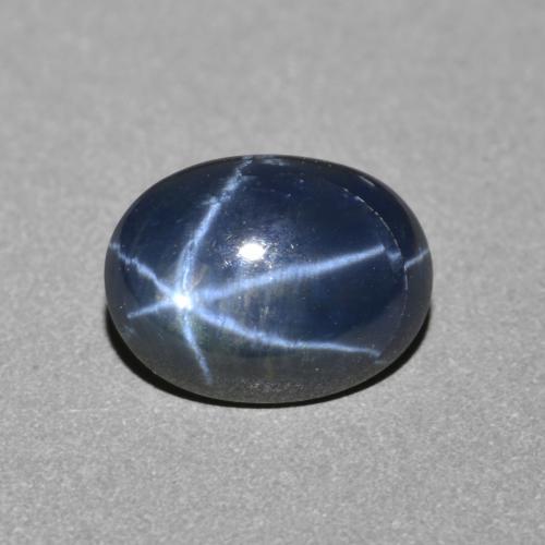 Zafiro estrella Azul marino natural de 2.61 ct, Corte Óvalo, Opaco