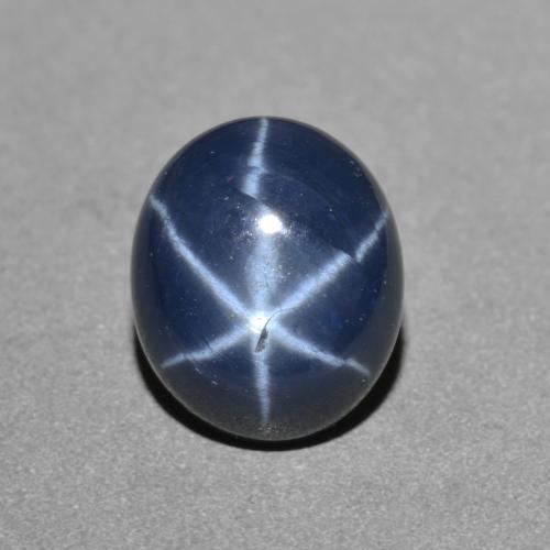 Zafiro estrella azul natural de 2,87 ct, corte óvalo, opaco