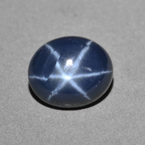 Zafiro estrella azul natural de 2,87 ct, corte óvalo, opaco