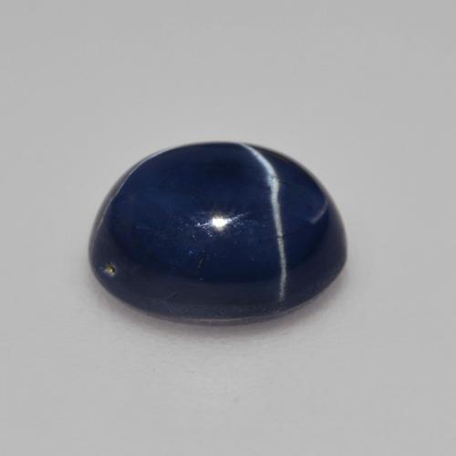 Zafiro estrella Azul oscuro natural de 3.39 ct, Corte Óvalo, Opaco