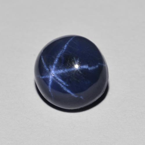 Zafiro estrella Azul marino natural de 2.17 ct, Corte Redondo, Opaco