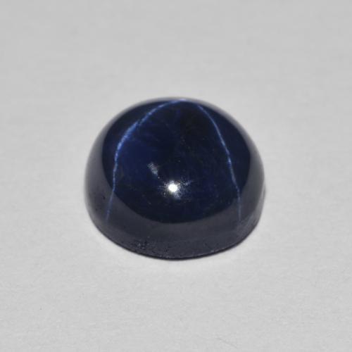 Zafiro estrella Azul marino natural de 2.17 ct, Corte Redondo, Opaco
