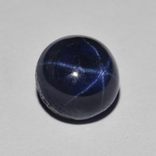 Zafiro estrella azul natural de 3,02 ct, corte redondo, opaco
