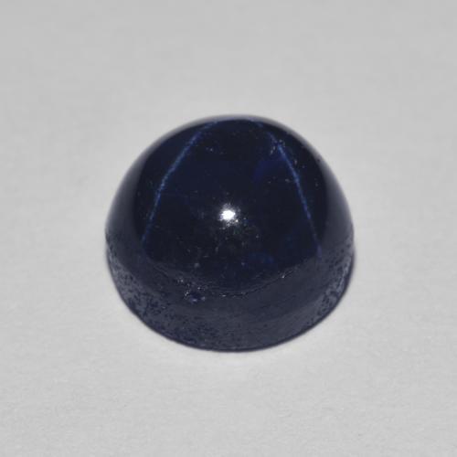 Zafiro estrella azul natural de 3,02 ct, corte redondo, opaco