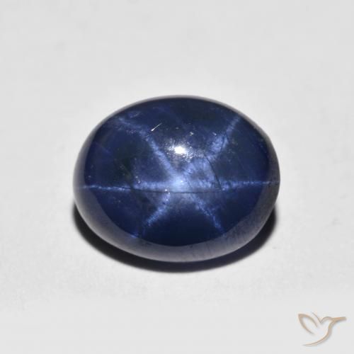 Zafiro estrella azul natural de 2,70 ct, corte óvalo, opaco