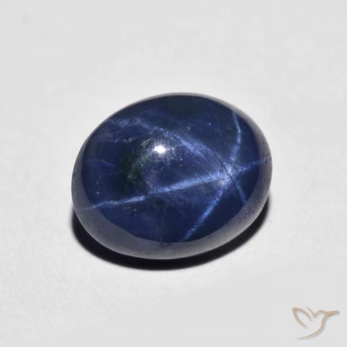 Zafiro estrella azul natural de 2,70 ct, corte óvalo, opaco