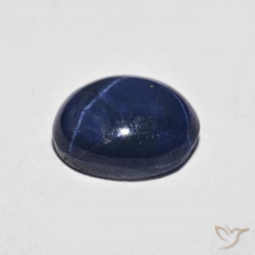 Zafiro estrella azul natural de 2,70 ct, corte óvalo, opaco