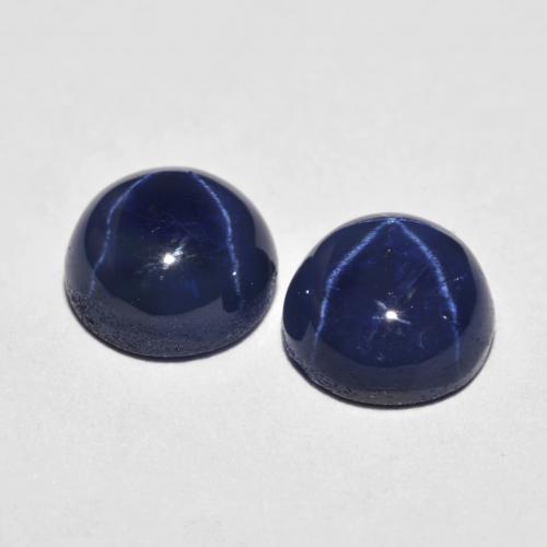 Gemas de zafiro estrella azul natural de 5,04 ct, corte redondo, opaco