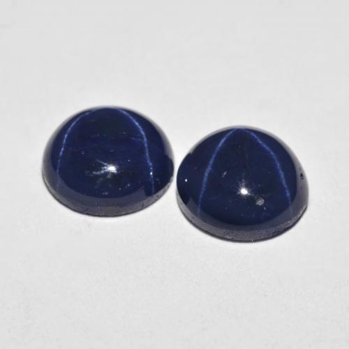 Gemas de zafiro estrella azul natural de 3,68 ct, corte redondo, opaco