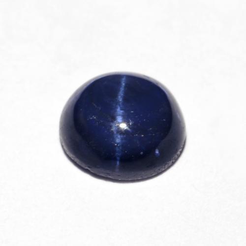 Zafiro estrella Azul marino natural de 1.23 ct, Corte Redondo, Opaco