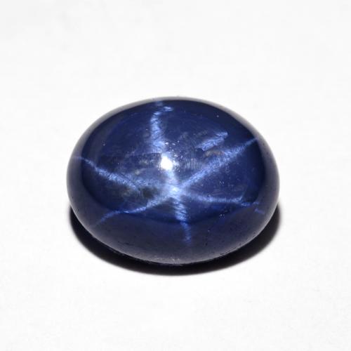 Zafiro estrella azul natural de 4,74 ct, corte óvalo, opaco