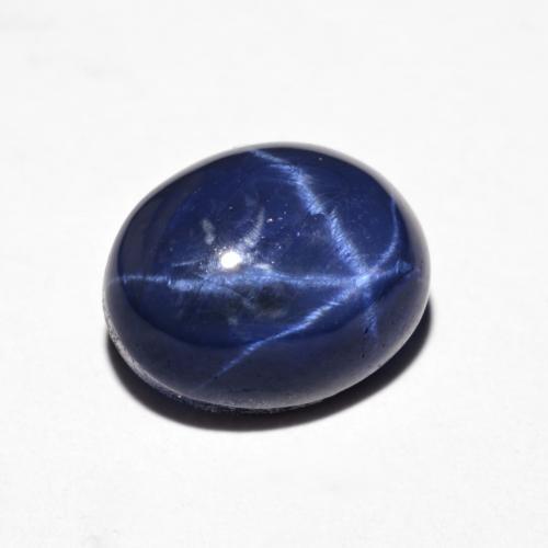 Zafiro estrella azul natural de 4,74 ct, corte óvalo, opaco