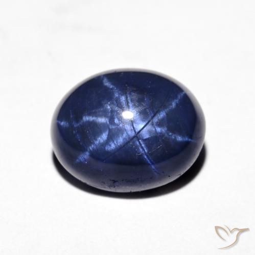 4.28ct Natural Azul marino Zafiro estrella, Ovalada, Opaco