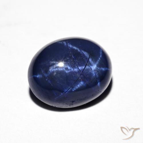 Zafiro estrella Azul marino natural de 4.28 ct, Ovalada, Opaco