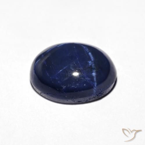 Zafiro estrella Azul marino natural de 4.28 ct, Ovalada, Opaco