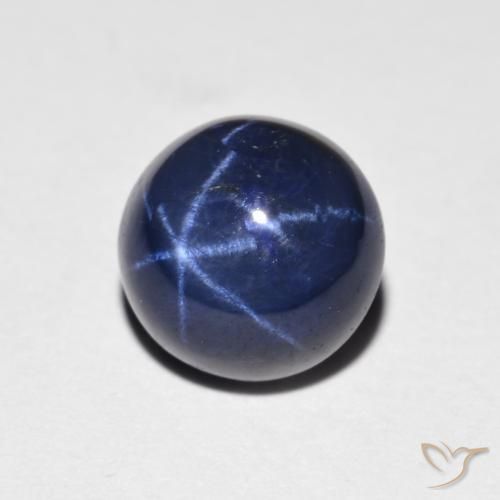 Zafiro estrella Azul marino natural de 2.59 ct, Redondo, Opaco