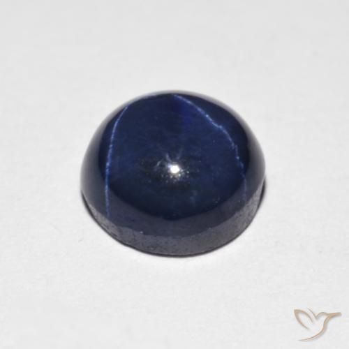 Zafiro estrella Azul marino natural de 2.59 ct, Redondo, Opaco