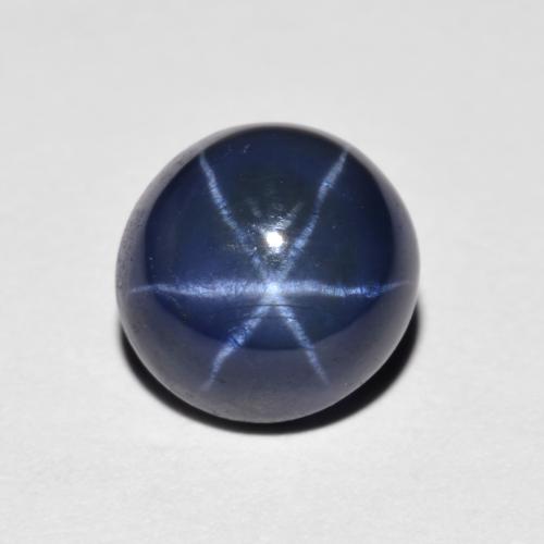Zafiro estrella azul natural de 2,60 ct, corte redondo, opaco