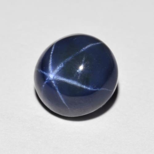 Zafiro estrella azul natural de 2,60 ct, corte redondo, opaco