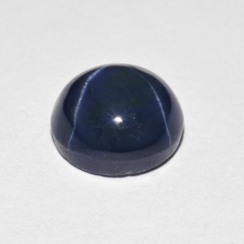 Zafiro estrella azul natural de 2,60 ct, corte redondo, opaco