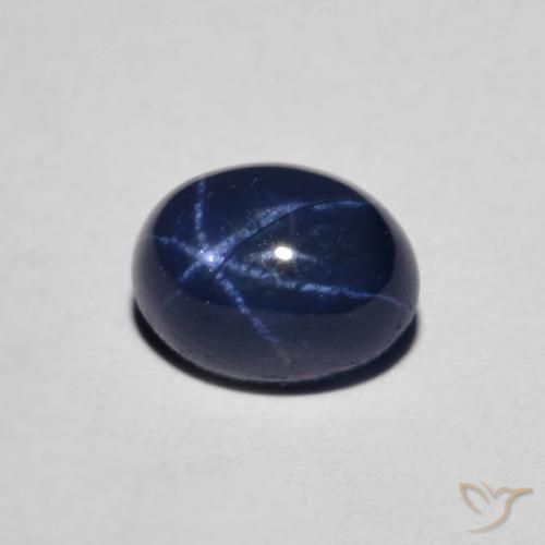 Zafiro estrella Azul marino natural de 1.58 ct, Ovalada, Opaco
