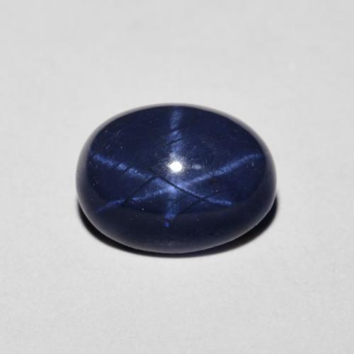 Zafiro estrella azul natural de 1,90 ct, corte óvalo, opaco
